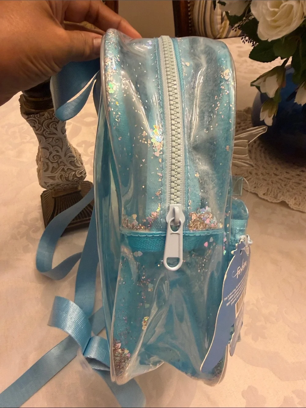 NWT Lilo & Stitch Glitter confetti Blue Mini Backpack